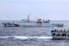 越中两国海警开展北部湾共同渔区渔业海上联合检查