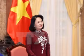 国家副主席邓氏玉盛会见特困优秀生代表团