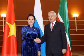 组图：越南国会主席主席阮氏金银来俄访问，会见俄罗斯鞑靼斯坦共和国国务委员会主席
