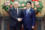 越南国会主席梁强与俄罗斯总理米舒斯京。图自越通社