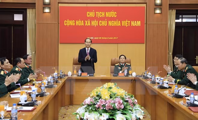 国家主席陈大光在国防部指导工作 ảnh 1 国家主席陈大光在国防部指导工作 ảnh 1