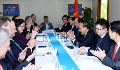 阮春福总理会见美国企业代表团 ảnh 2