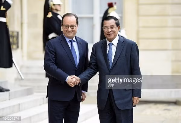 柬埔寨首相洪森访法 ảnh 1