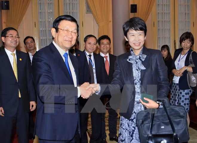 越南国家主席张晋创会见日本企业代表团 ảnh 1 越南国家主席张晋创会见日本企业代表团 ảnh 1