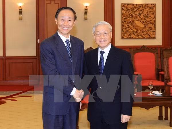 阮富仲总书记会见中国全国政协副主席、中联部部长王家瑞 ảnh 1