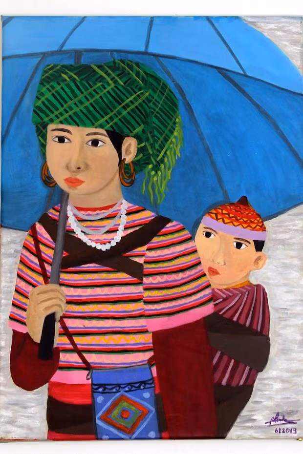 越南一位听障画家的作品“母亲与孩子”在意大利展示 ảnh 1 越南一位听障画家的作品“母亲与孩子”在意大利展示 ảnh 1