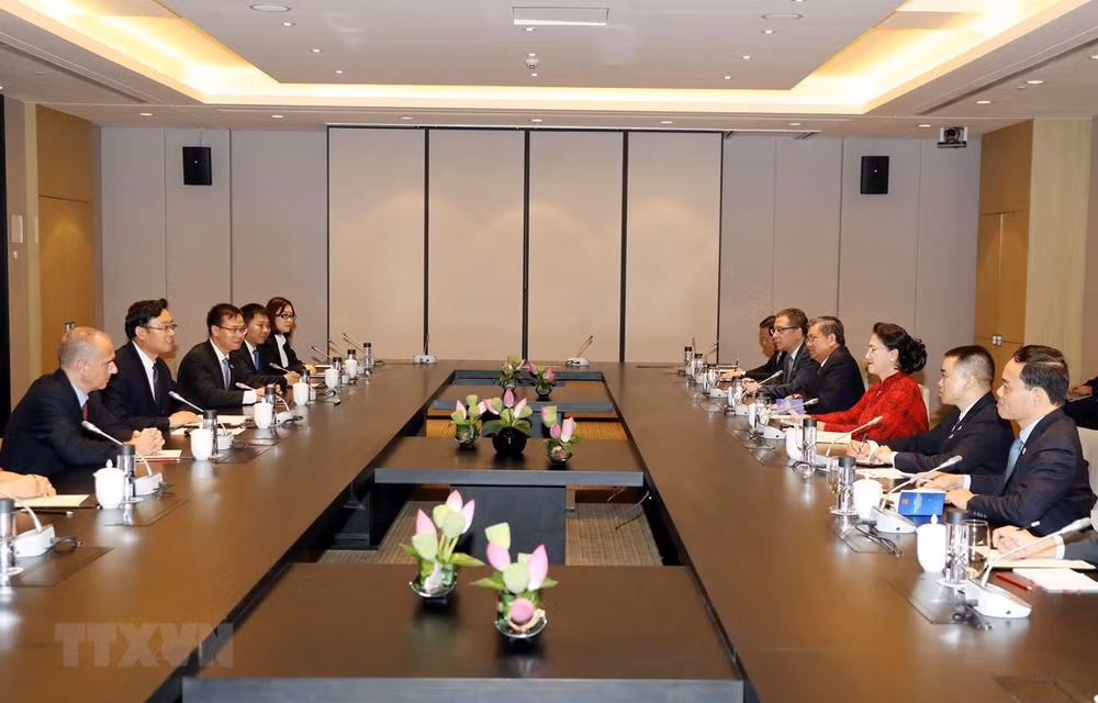 越南国会主席阮氏金银会见中国企业代表 ảnh 1
