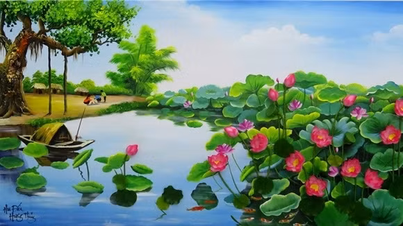 “越韩花泥画”展在河内开展 ảnh 1