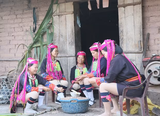 广宁省青衣瑶族妇女传统服装之美 ảnh 1