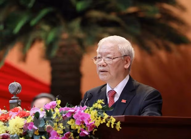 越共中央总书记、国家主席阮富仲向大会致谢 ảnh 1 越共中央总书记、国家主席阮富仲向大会致谢 ảnh 1