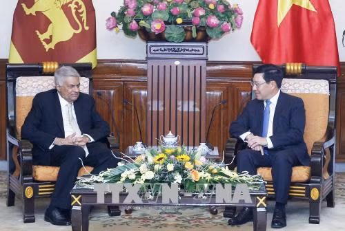 越南政府副总理兼外交部长范平明会见斯里兰卡总理拉尼尔•维克勒马辛哈 ảnh 2 越南政府副总理兼外交部长范平明会见斯里兰卡总理拉尼尔•维克勒马辛哈 ảnh 2
