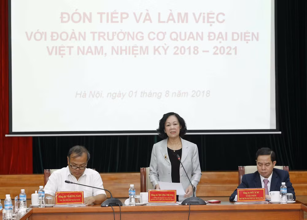 越共中央民运部长会见新任驻外大使和代表机构首席代表 ảnh 1