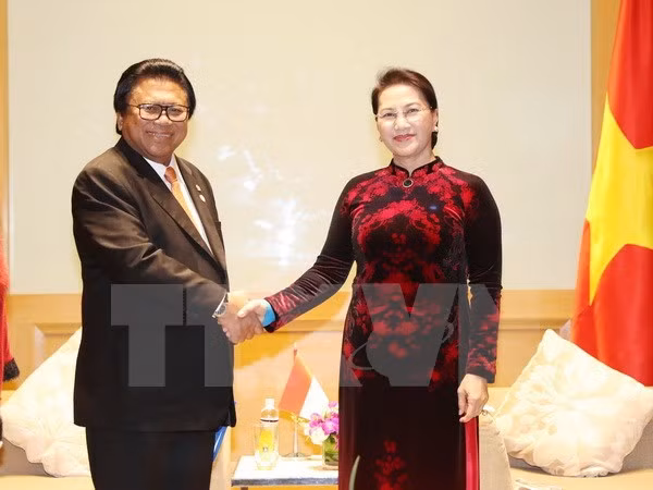 国会主席阮氏金银会见印尼地方代表理事会主席乌斯曼•沙普达 ảnh 1