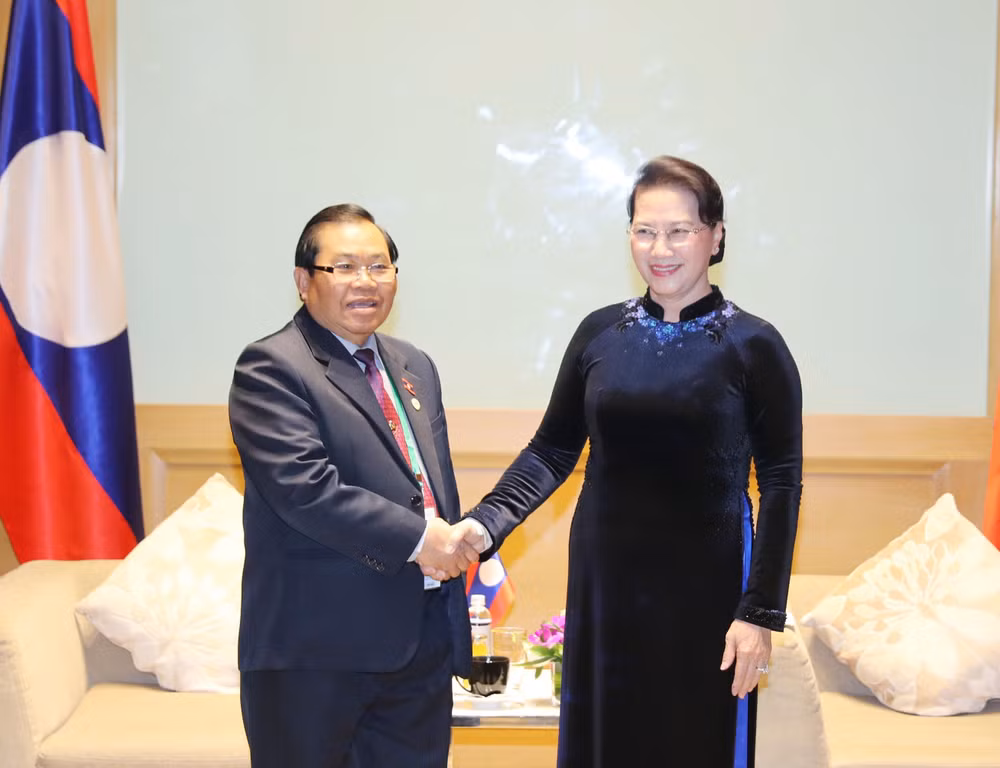 国会主席阮氏金银会见老挝国会副主席 ảnh 1 国会主席阮氏金银会见老挝国会副主席 ảnh 1