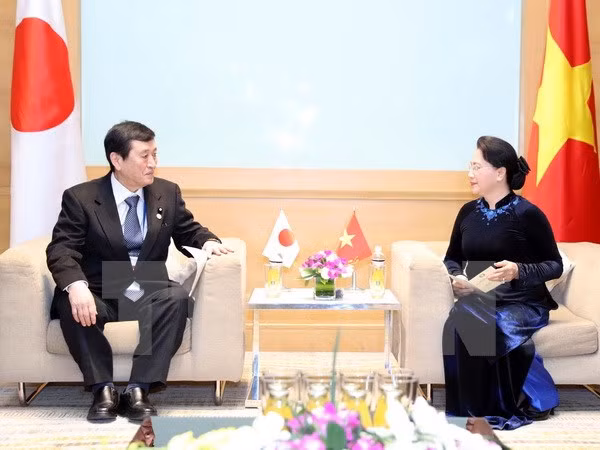 国会主席阮氏金银会见日本和摩洛哥客人 ảnh 1