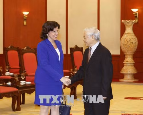 越共中央总书记阮富仲会见古巴新任驻越大使 ảnh 1