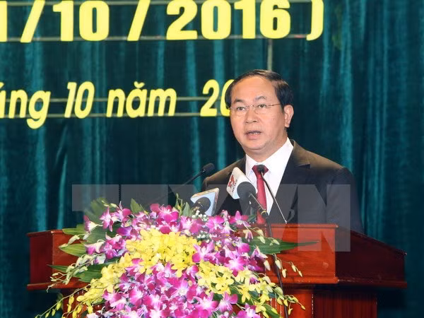 越南国家主席陈大光出席代国家主席黄促抗诞辰140周年纪念典礼 ảnh 1 越南国家主席陈大光出席代国家主席黄促抗诞辰140周年纪念典礼 ảnh 1