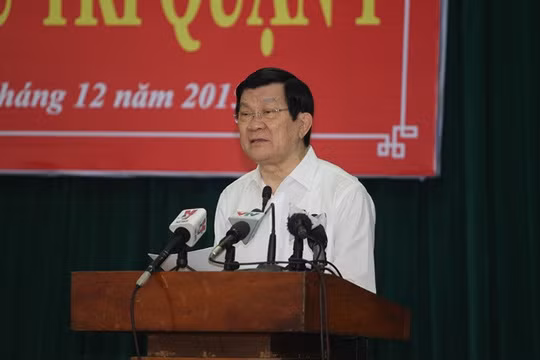 越南国家主席张晋创与胡志明市选民接触 ảnh 1