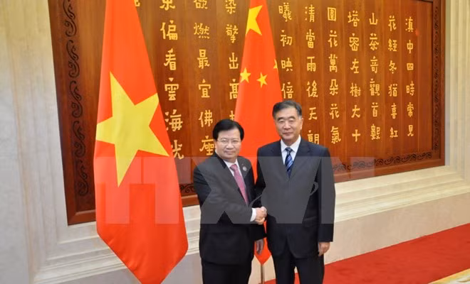 郑廷勇副总理会见中国国务院副总理汪洋 ảnh 1 郑廷勇副总理会见中国国务院副总理汪洋 ảnh 1