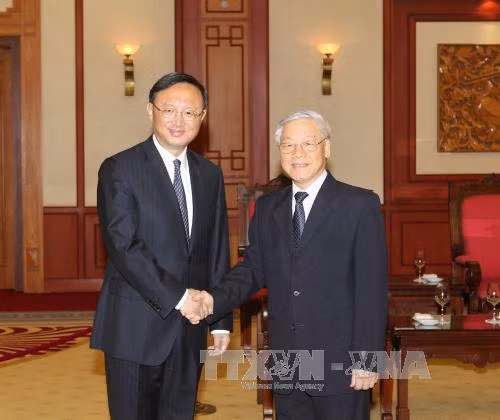 越共中央总书记阮富仲会见中国国务委员杨洁篪 ảnh 1 越共中央总书记阮富仲会见中国国务委员杨洁篪 ảnh 1