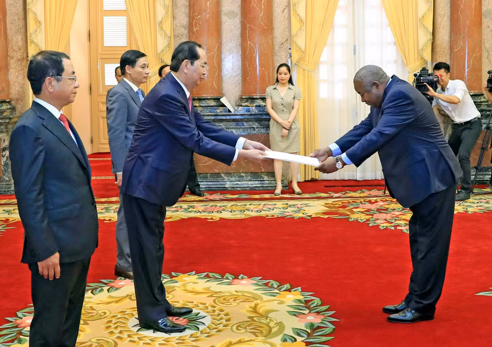越南国家主席陈大光接受三国新任驻越大使递交国书 ảnh 2