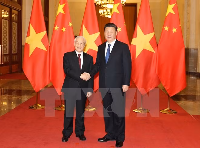 阮富仲与中共中央总书记、国家主席习近平互致新年贺电 ảnh 1