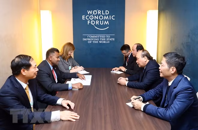 WEF Davos 2019:越南政府总理阮春福会见跨国集团领导 ảnh 2 WEF Davos 2019:越南政府总理阮春福会见跨国集团领导 ảnh 2