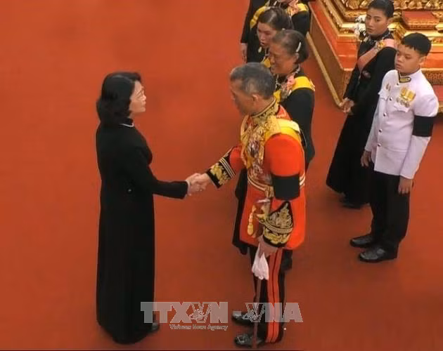 越南国家副主席邓氏玉盛出席泰国先王普密蓬遗体火化仪式 ảnh 1