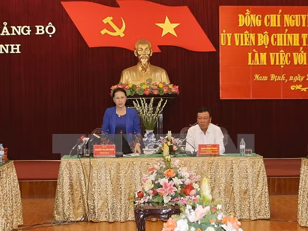 越南国会主席阮氏金银赴南定省调研 ảnh 1 越南国会主席阮氏金银赴南定省调研 ảnh 1