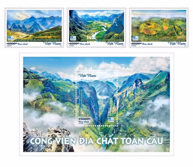 介绍越南3处全球地质公园的邮票正式发行 ảnh 1 介绍越南3处全球地质公园的邮票正式发行 ảnh 1