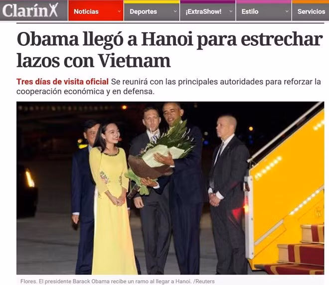 阿根廷和意大利媒体：美国总统奥巴马开启对越南的访问 ảnh 1