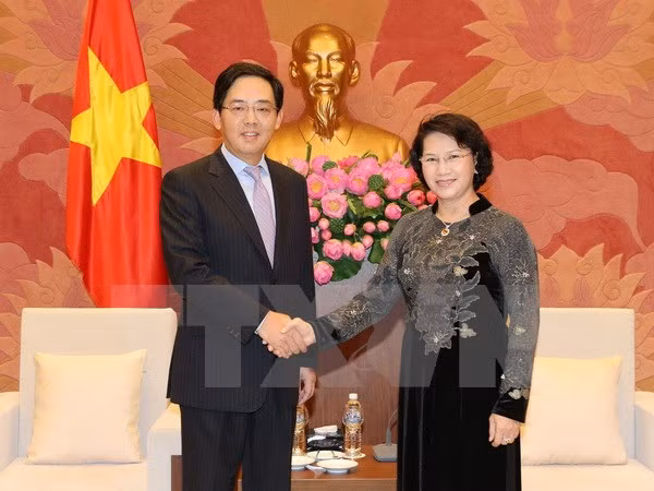 越南国会主席阮氏金银接见中国驻越大使洪小勇 ảnh 1 越南国会主席阮氏金银接见中国驻越大使洪小勇 ảnh 1