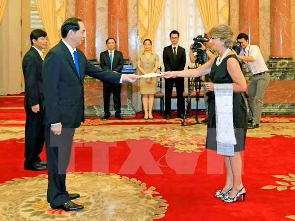 陈大光主席接受西班牙和也门新任驻越大使递交国书 ảnh 1 陈大光主席接受西班牙和也门新任驻越大使递交国书 ảnh 1