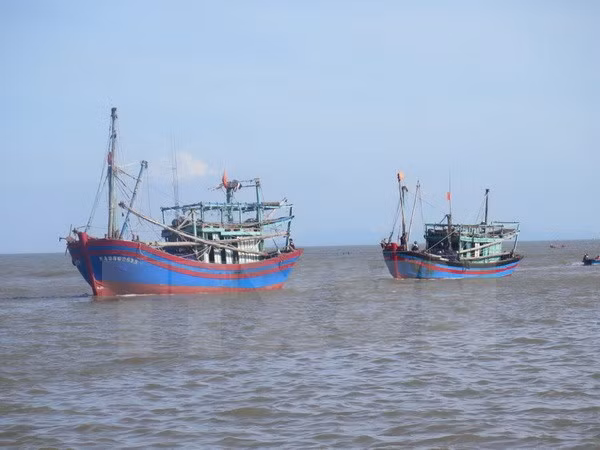 在海上遇险并得到中国及时救助的四名越南渔民已回国 ảnh 1