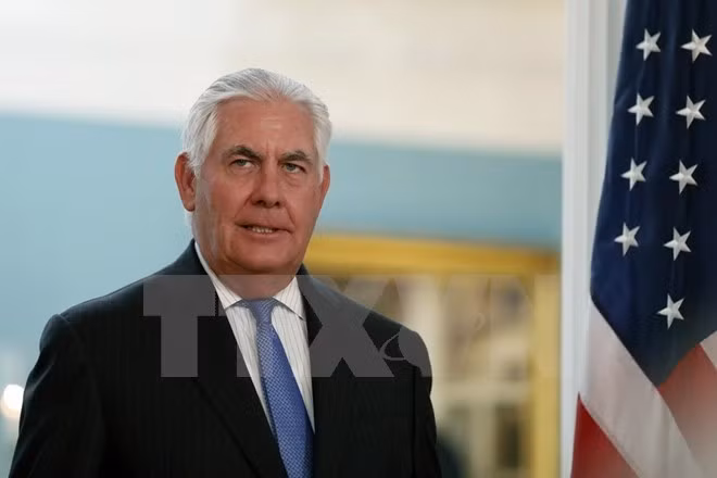 美国国务卿蒂勒森抵达内比都 开始访问缅甸之行 ảnh 1