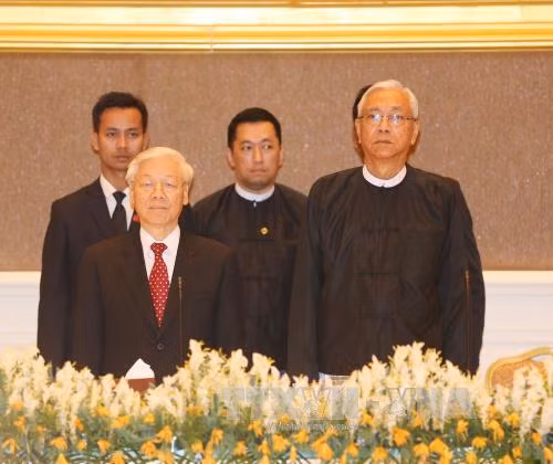 越缅领导人同意将两国关系提升为全面合作伙伴关系 ảnh 1