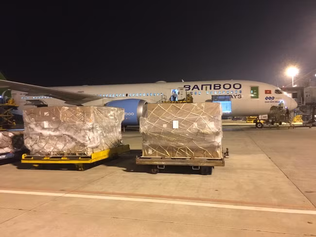 越竹航空免费将赈灾物品运往中部灾区 ảnh 1