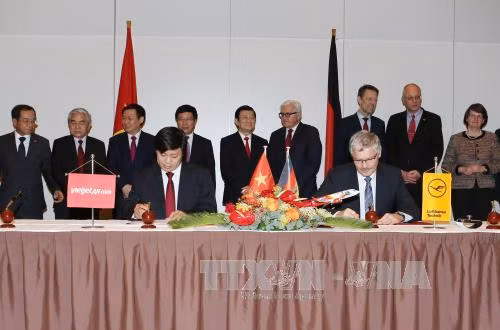 越南国家主席张晋创同德国总理安格拉·默克尔举行会谈 ảnh 3