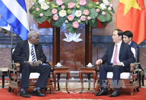 越南国家主席陈大光会见古巴全国人民政权代表大会主席埃斯特万 ảnh 1