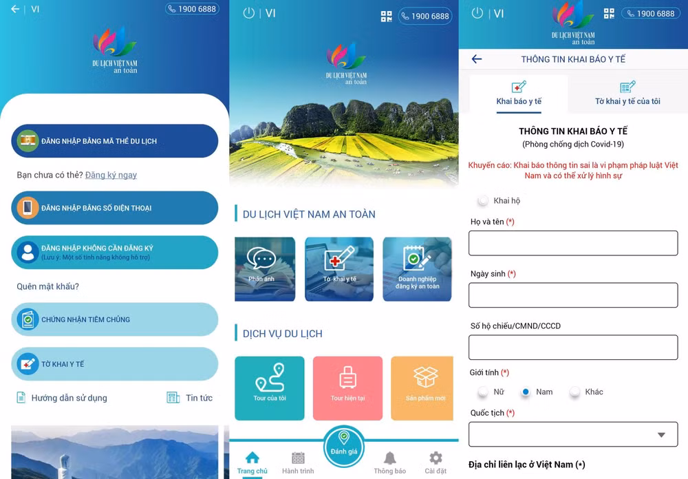 在“越南旅游安全”应用程序上集成“健康申报表”功能 ảnh 1