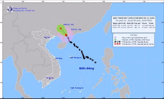 第1号台风已减弱为热带低压 ảnh 1