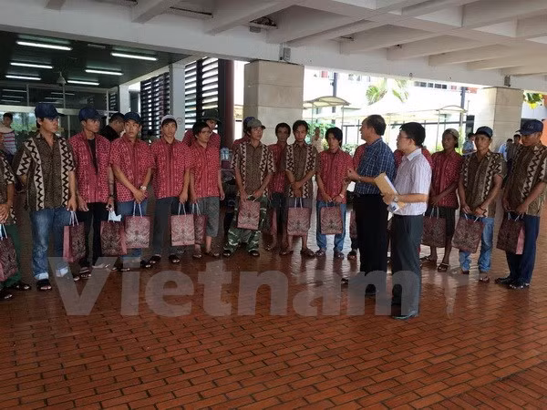 越南驻印尼大使馆继续把被印尼扣留的越南渔民送回国 ảnh 1
