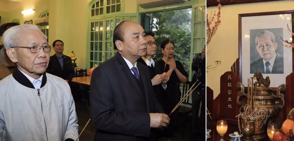 越南政府总理阮春福为已故党和国家领导人上香 ảnh 2 越南政府总理阮春福为已故党和国家领导人上香 ảnh 2