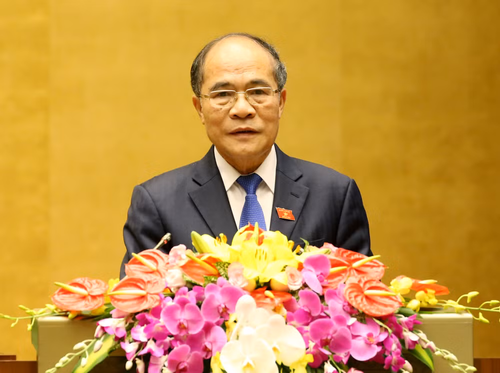 第十三届国会十一次会议：国会主席阮生雄作工作报告 ảnh 1