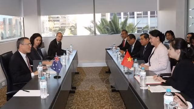 越南国会主席阮氏金银会见澳大利亚企业代表 ảnh 1 越南国会主席阮氏金银会见澳大利亚企业代表 ảnh 1