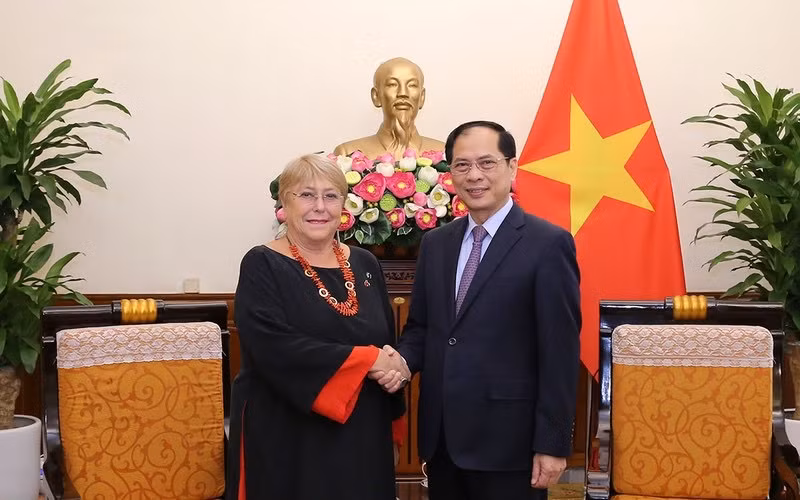 越南外交部长裴青山会见智利前总统米歇尔·巴切莱特 ảnh 1 越南外交部长裴青山会见智利前总统米歇尔·巴切莱特 ảnh 1
