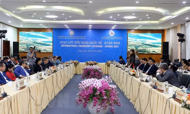2023年春季国际友好交流会：向国际友人推介越南国家和越南人形象 ảnh 1