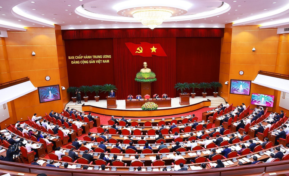 越共第十三届中央委员会11月25日上午开幕。图自越通社