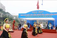 北仑河界河对歌交流活动热闹亮相。图自越通社