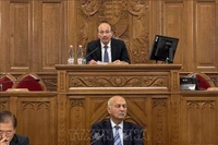 裴黎太大使（上）发表讲话。图自越通社